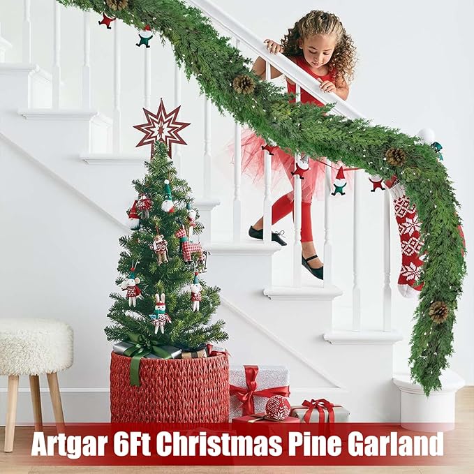 Artgar 6 Ft Christmas Cedar Garland - Image 5