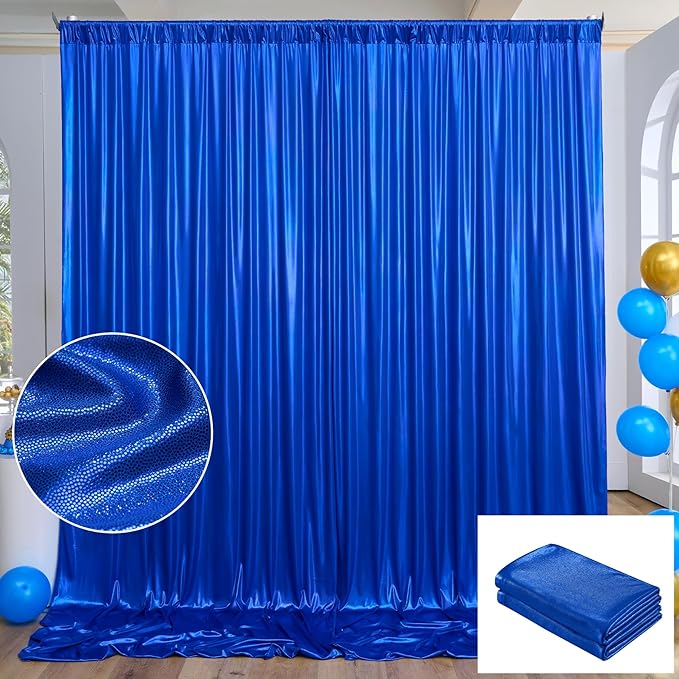 10x10 ft Royal Blue Sequin Backdrop Curtain Panels - Image 8