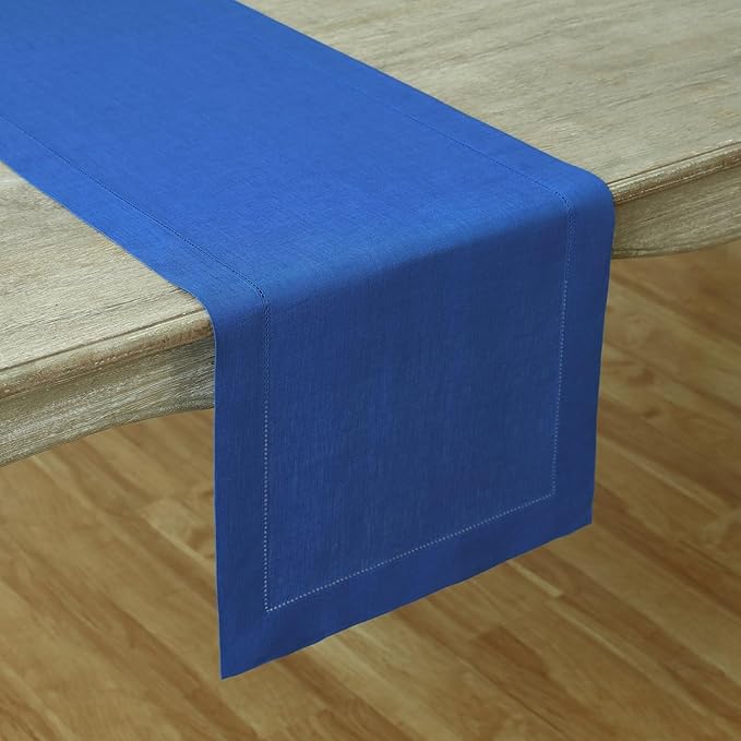 Solino Home Linen Royal Blue Table Runner 90 Inches Long - Image 2