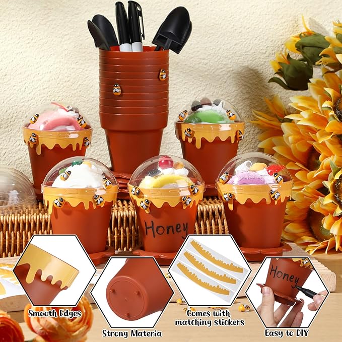 60 Sets Mini Honey Bee Pots - Image 4
