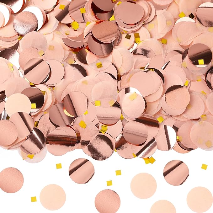 MARFOREVER Round Tissue Paper Confetti, Rose Gold Table Confetti Dots by MARFOREVER