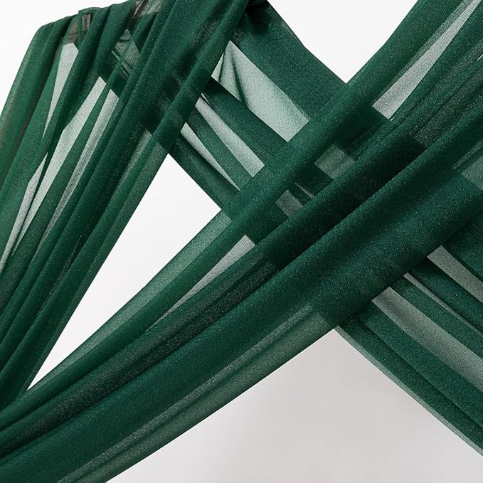 MLMC Emerald Green Wedding Arch Draping Fabric 4 Panels 29" x 20 FT Extra Long - Image 3