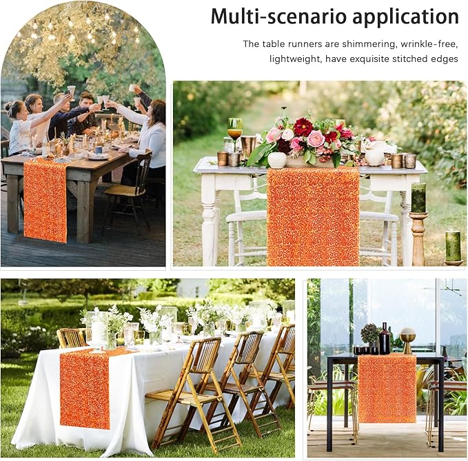 2 Packs 12 x 72 inches Sequin Table Runner - Image 7