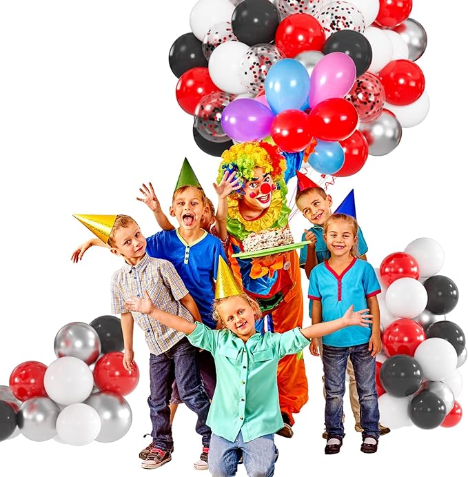 100pcs Red Black White Balloons Kit - Image 5