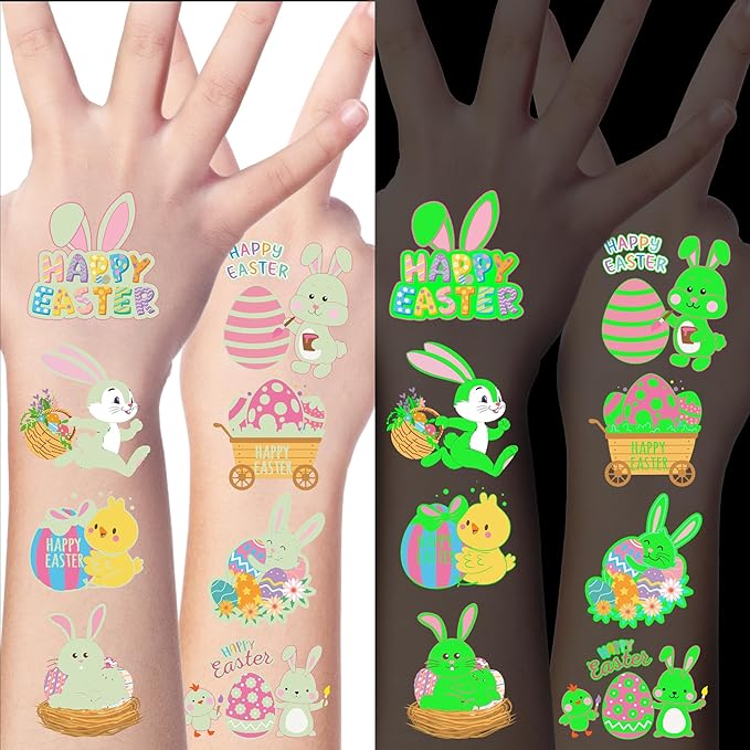150 PCS Luminous Easter Tattoos by Huskein