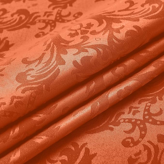 SASTYBALE Rust Jacquard Square Napkin, Damask Wrinkle Free Soft Polyester - Image 8