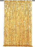 Big Payette Sequin Backdrop 4ftx8ft Gold Shimmer Backdrop Curtains Glitter by Fanqisi