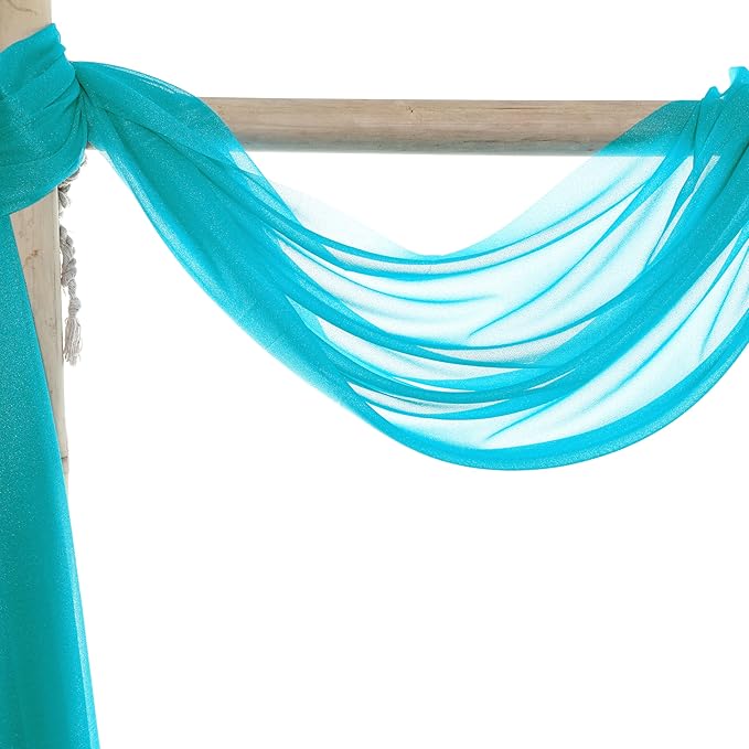 VDS Pack of 2 Panel Wedding Arch Draping Fabric Sheer Chiffon Fabric Drapery - Image 3