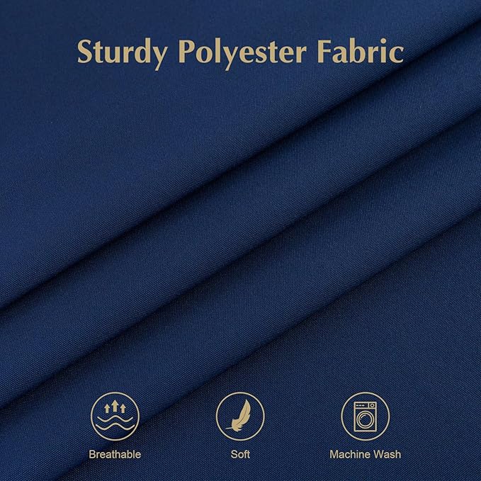 2 Pack Round Table Cloth 48 Inch Navy Tablecloth Washable Polyester Solid - Image 4