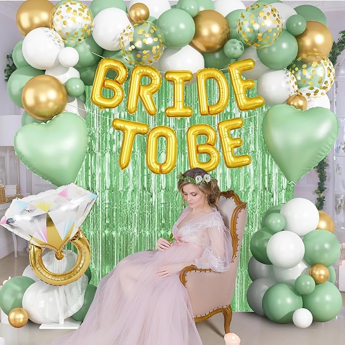 Sage Green Bachelorette Party Decorations, Bride To Be Helium Mylar Foil Letter - Image 9