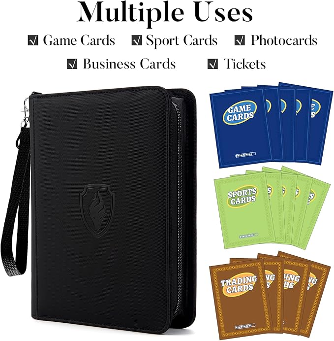 Premium 4 Pocket Zip Card Binder, Trading Card Binder - Image 3