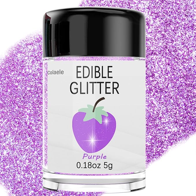 Purple Edible Glimmer Powder Glitter, Colaele 5 grams Food-Grade Luster Dust by Enjoyyourcolorfullife