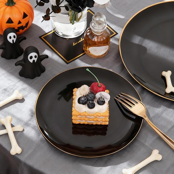 KIRE 100PCS Black and Gold Plates - Image 2