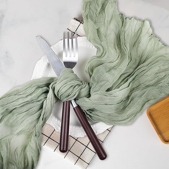 Le courant 12pcs 10Ft Cheesecloth Table Runner, Rustic Boho Gauze Cheese Cloth - Image 4