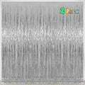 Silver Tinsel Fringe Backdrop Curtains by Melsan