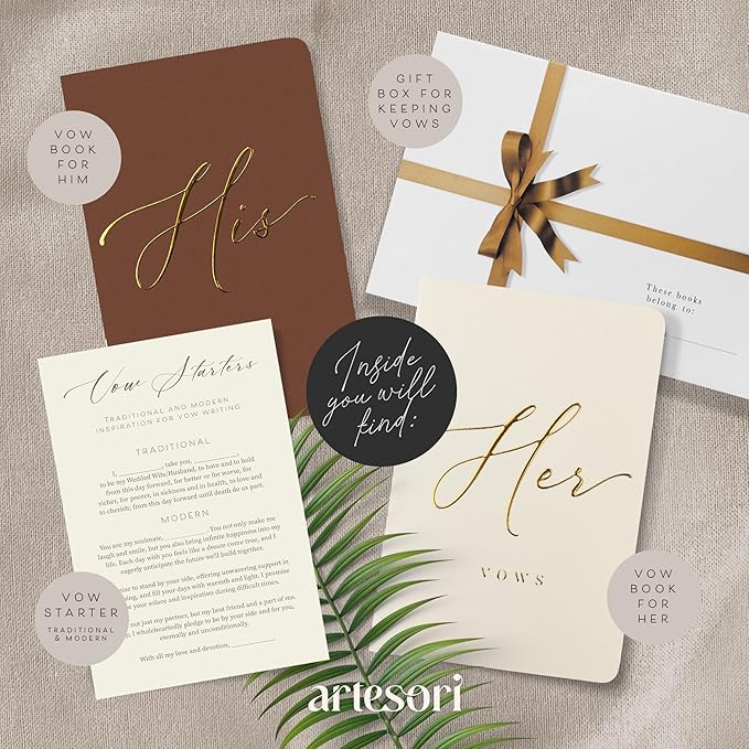 ARTESORI Wedding Vow Books His & Hers - Image 2
