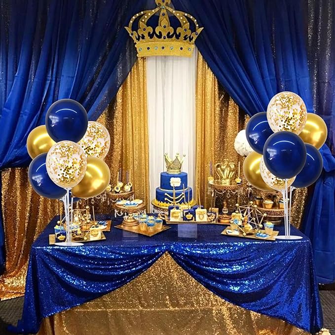 TONIFUL 6 Set Navy Blue Gold Balloon Centerpieces - Image 6