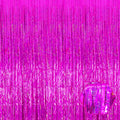 3 Pack Rose Red Foil Fringe Curtain Backdrop, 3.28Ft x 8.2Ft Metallic Tinsel by Ferwzsr