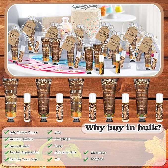 50 Sets 200 Pcs Baby Shower Hand Lotion and Lip Balm Gift Theme Baby Shower - Image 5