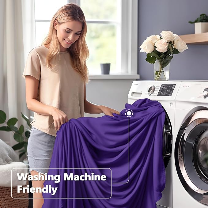 Wish Care 6 Pack Dark Purple Spandex Table Clothes - Image 4