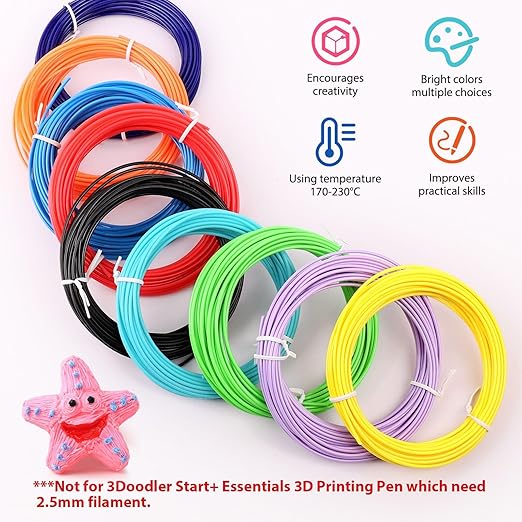 3D Pen Filament 1.75mm PLA Refills 40 Colors, Each Color 8 Meters, Total Length - Image 3
