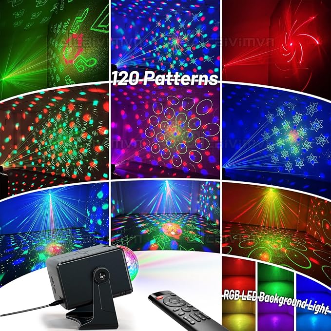 Party Lights Dj Disco Light Disco Ball Stage Strobe Lights LED Projector Sound - Image 3