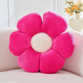 Hot Pink Flower Pillow, 14.9" Cute Flower Shaped Floor Pillow, Aesthetic Floral by Kcvvcr