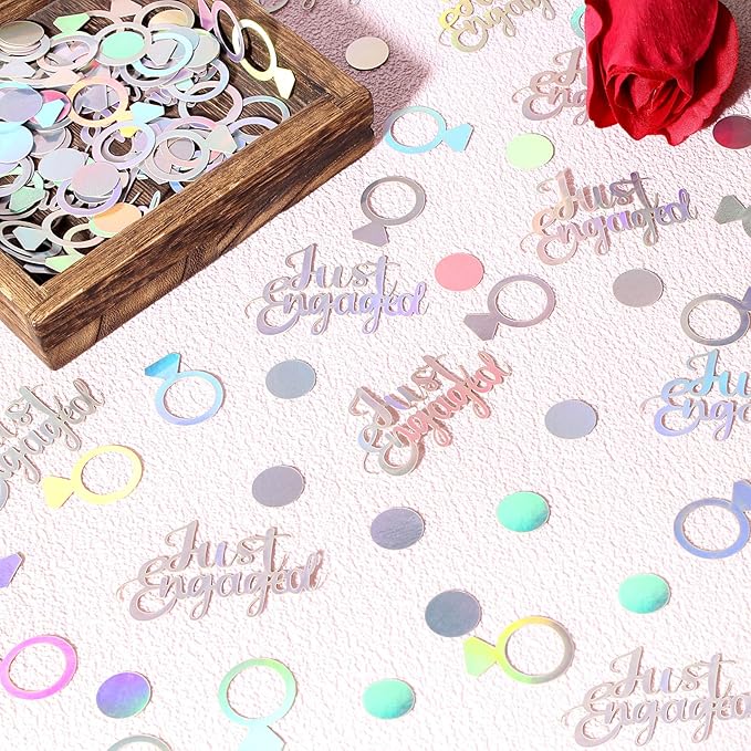 230PC Just Engaged Confetti for Engagement Party Decorations, Wedding Tables - Image 2