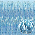 4 Pack Light Blue Wave Foil Fringe Curtain Backdrop, 3.28Ft x 8.2Ft Metallic by Ferwzsr