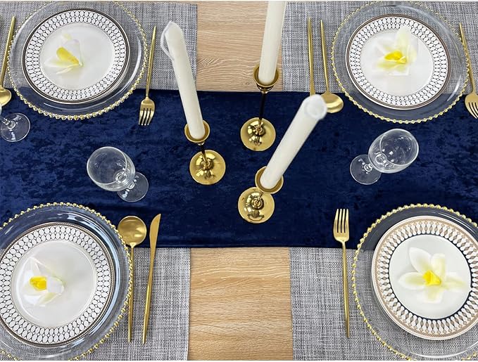 Luxurious Crushed Velvet Table Runner, Wedding Reception Decorations, Soft - Image 2