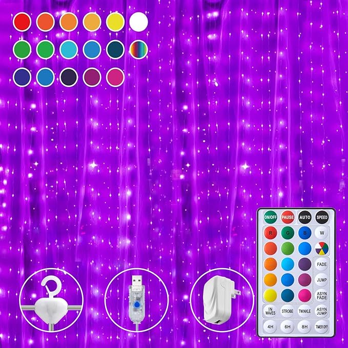 16 Colors Changing Curtain Lights by Brightown