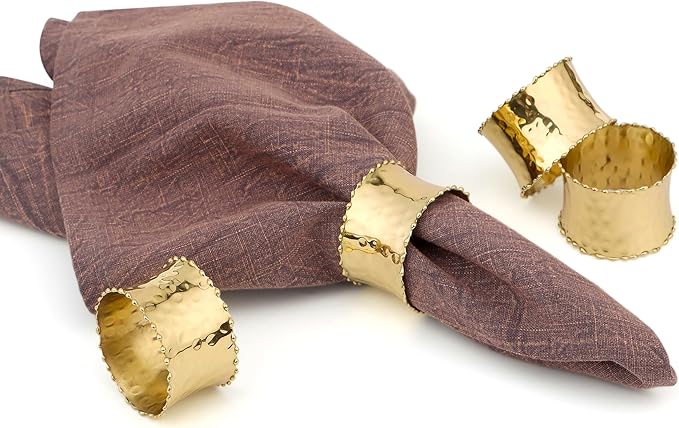 Gold Napkin Rings Set of 8 - Image 4