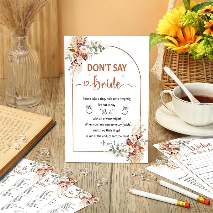 Estune 331 Pcs Bridal Shower Games Supplies, 5 Sets 250 Pcs Wedding Cards 1 Put - Image 4