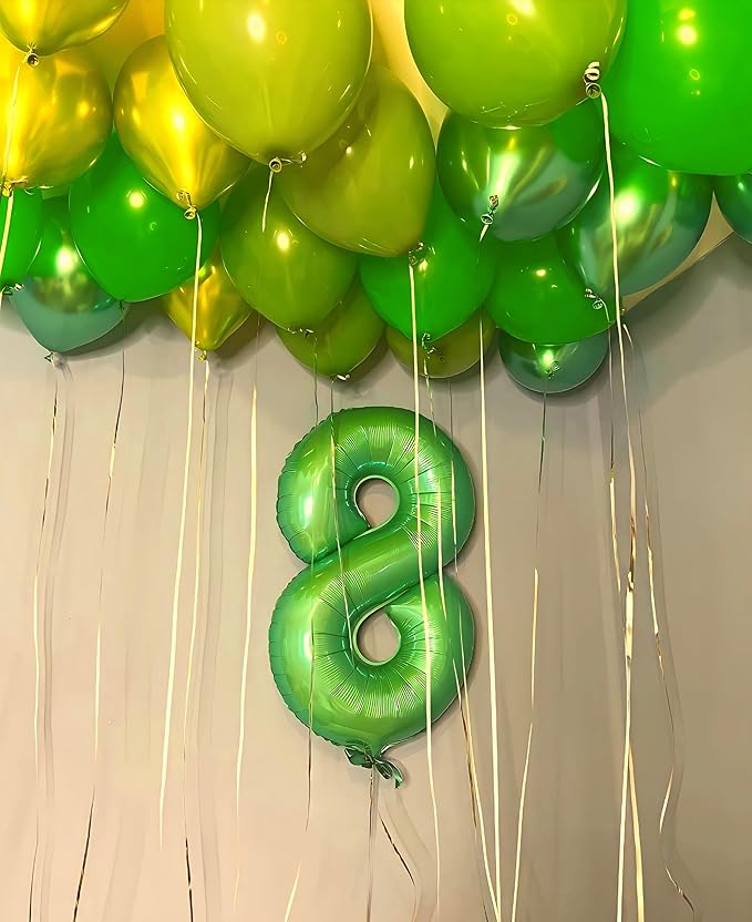 Light Green Foil Number 8 Balloon 40 Inch, Helium Mylar Eight Number 8 18 28 38 - Image 5