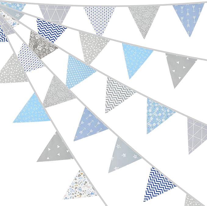jijAcraft 39Ft Triangle Bunting Banner, Baby Shower, Outdoor and Home by jijAcraft