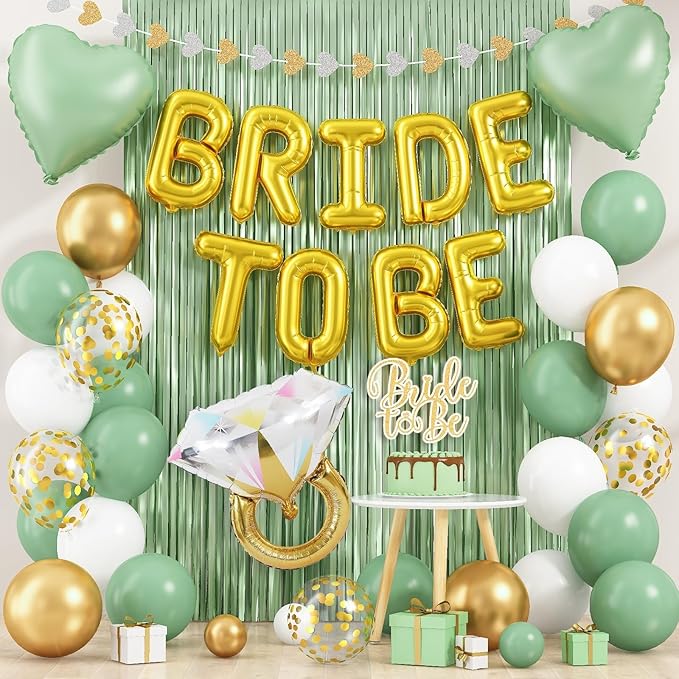 Sage Green Bachelorette Party Decorations, Bride To Be Helium Mylar Foil Letter - Image 2