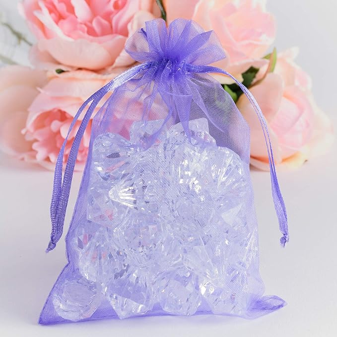 Super Z Outlet 100 Pack 5x7 Inch Mini Sheer Drawstring Organza Transparent Bags - Image 2