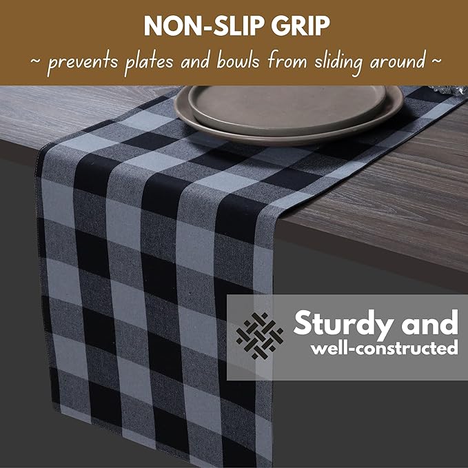 Native Fab Table Runner Buffalo Check Plaid 100% Cotton - Image 6