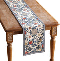 patdrea Designer Blue Cottage Rustic Floral Patterned Linen Table Runner 102 by Welcometopatdrea