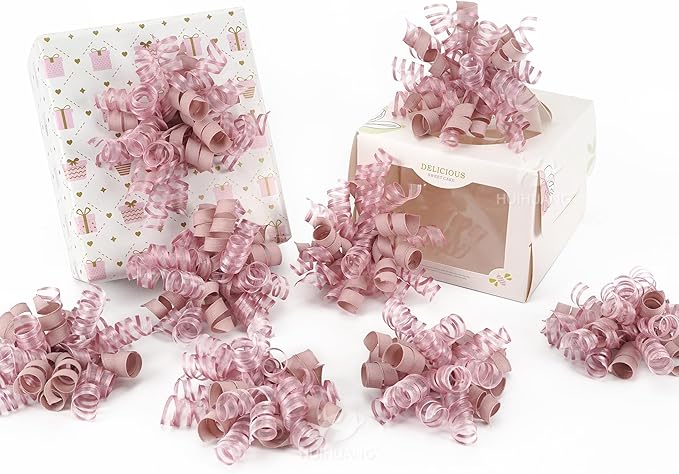 HUIHUANG Self-Adhesive Curly Bows Gift Wrap Accessory Dusty Rose Gift Bow 5 by HUIHUANG