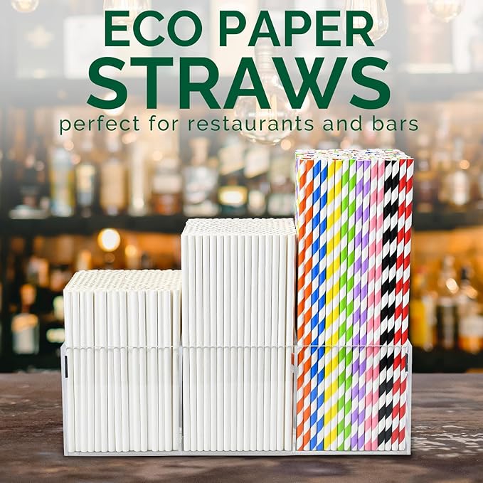 10 inch Long Disposable Paper Straws Bulk - Image 6