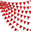Red Party Decorations Triangle Pennant Banner Flag Dark Red Metallic Fabric by pinkblume