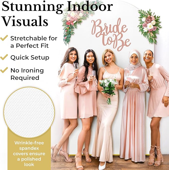 7.2FT Gold Wedding Backdrop Arch Stand - Image 3
