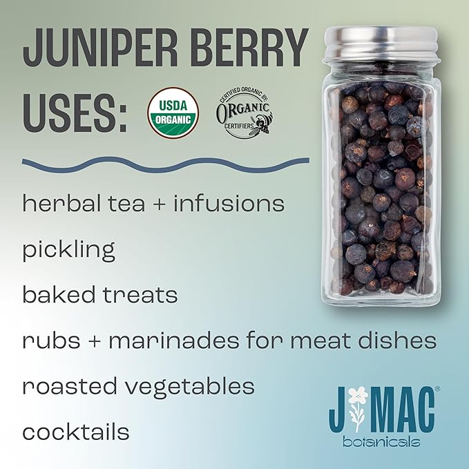 J MAC BOTANICALS, Organic Whole Juniper Berries, Certified USDA Organic - Image 3