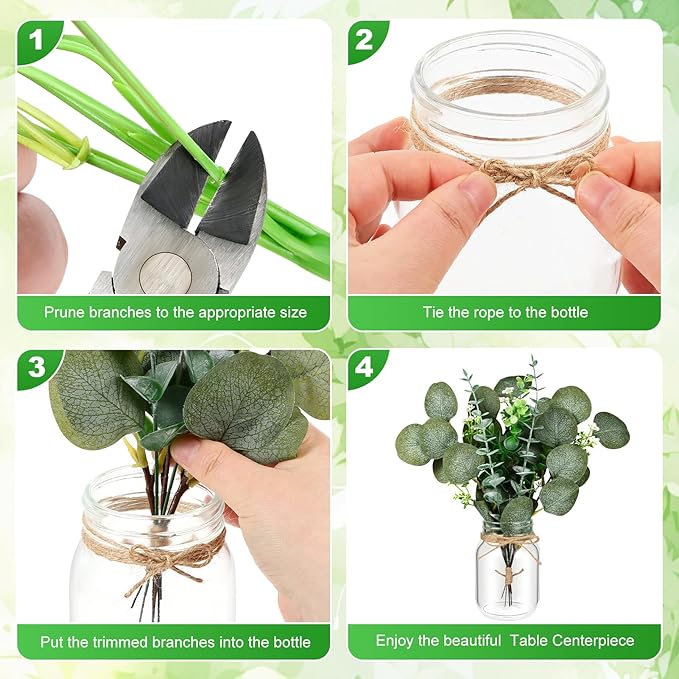 6 Set Centerpiece Table Decorations Mason Jar Table Centerpiece - Image 8