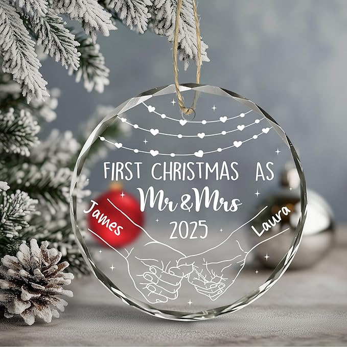 Personalized The Year We Became Mr & Mrs Christmas Ornament - Image 4