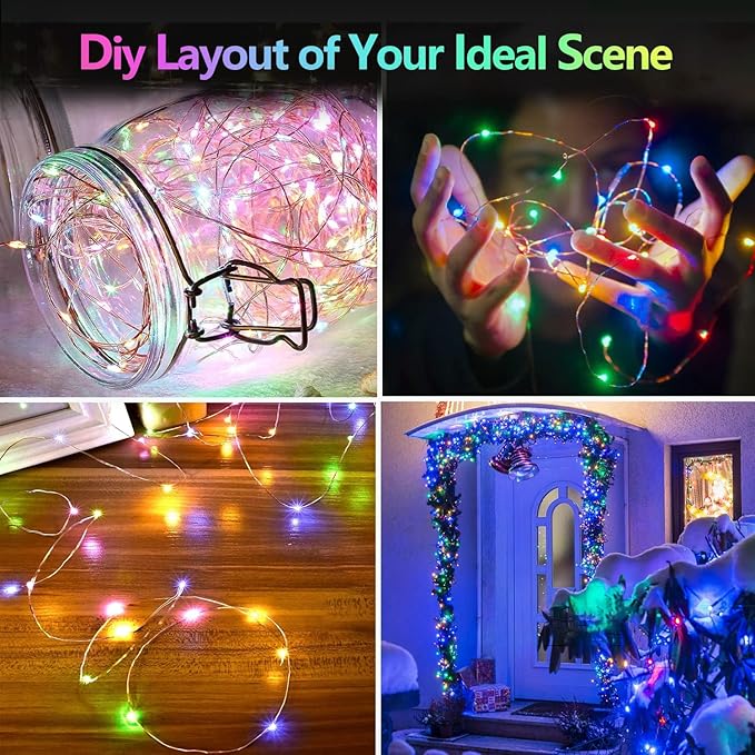 2 Pack Each 20FT 60LED Fairy Lights Battery Operated, RGB Color Changing String - Image 5