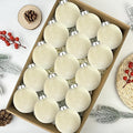 Beige Velvet Christmas Ball Ornaments by Leetous