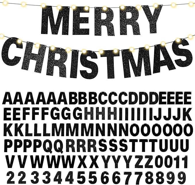 TaoBary 112 Pcs DIY Letter Custom Banner Glitter Customizable Banner Kit - Image 8