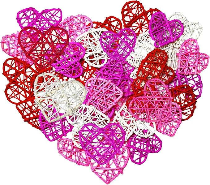 36pcs Valentine's Day Rattan Balls Heart Balls Decoration by QHZHANG